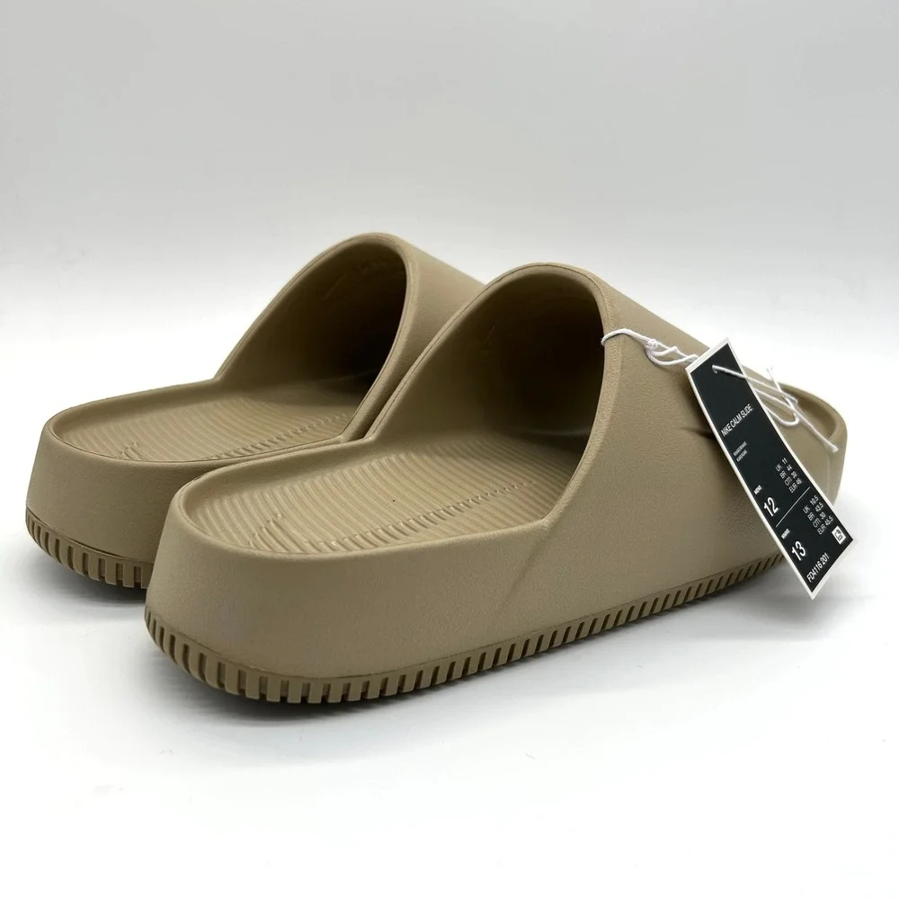Nike Calm Slide Mens 12 Womens 13 Khaki Tan FD4116-201 Minimalist Foam Sandals
